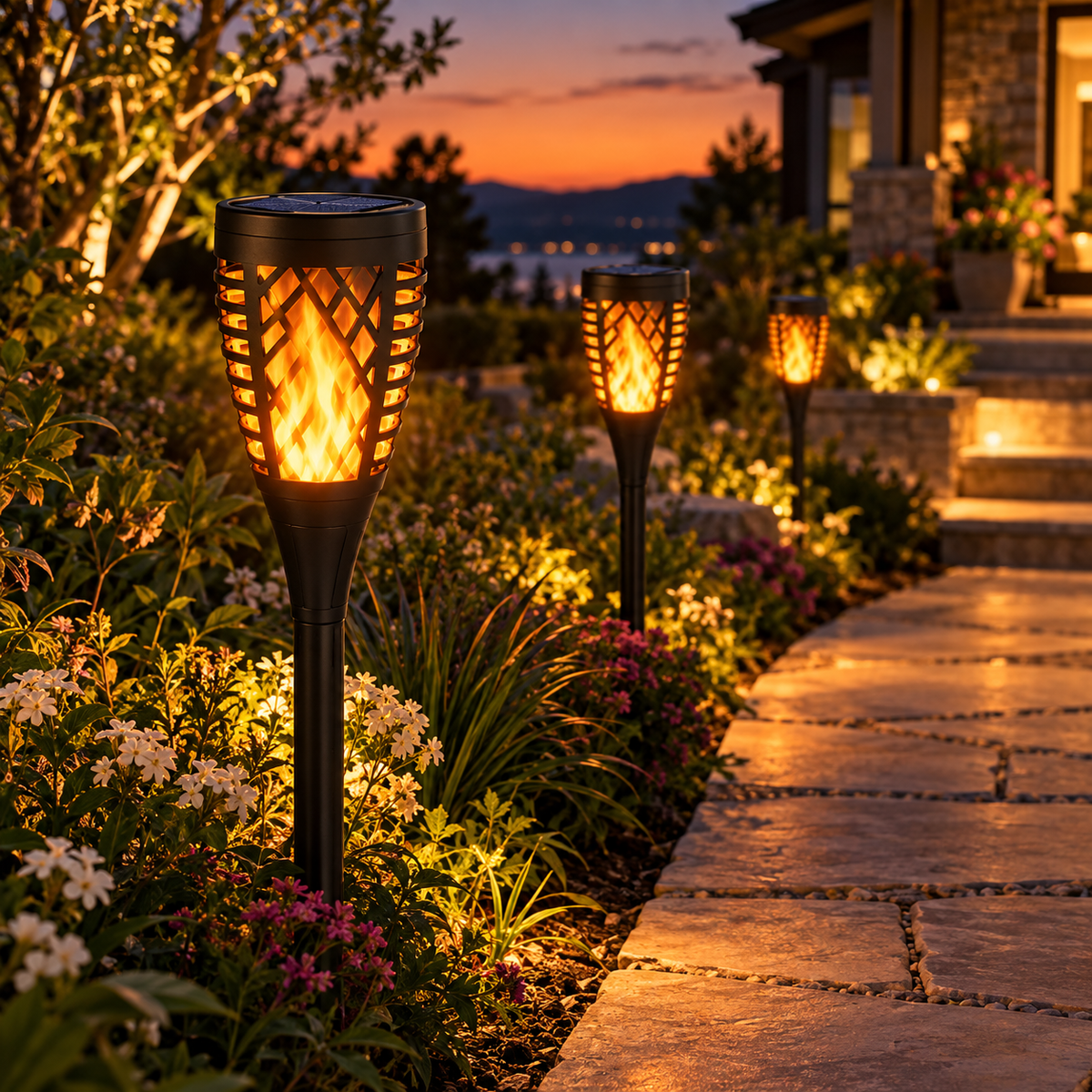 Solar Flickering Flame Torch Light