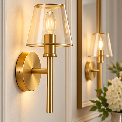 Gold Battery Wall Sconces Set