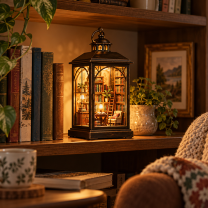 Library Lantern Bookshelf Lamp